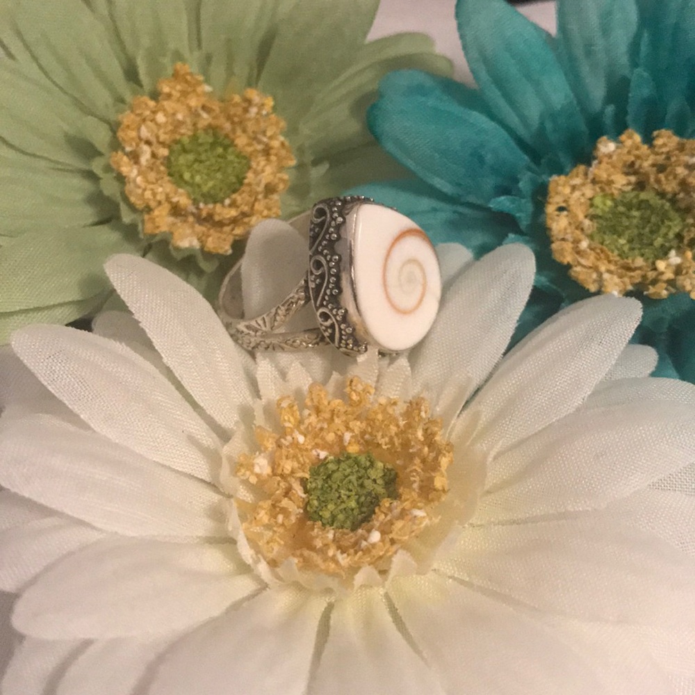 “Shiva Eye” Bali style Sterling Silver Ring size 8